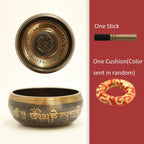 Tibetan Singing Bowl Set,Cooper Sound Bowls,Handmade Song Bowl for Meditation Yoga Stress Relief,Unique Gift,Diameter 8cm/12.5cm